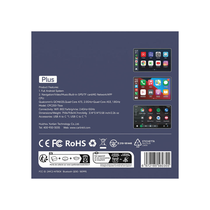 Carlinkit Tbox Plus Android 13.0 Carplay AI Box: Apple Carplay y Andro ...
